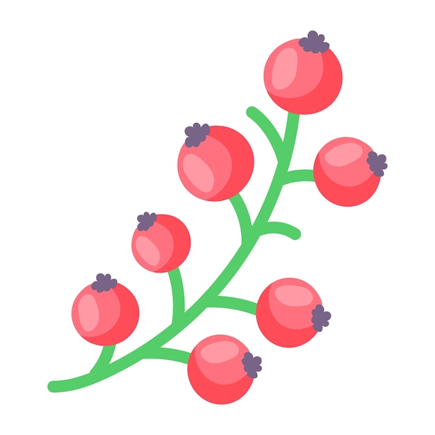 Vector download flat sticker of christmas cherries