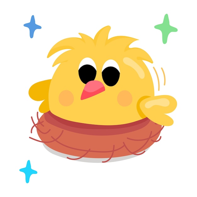 Vector download flat sticker of cute bird