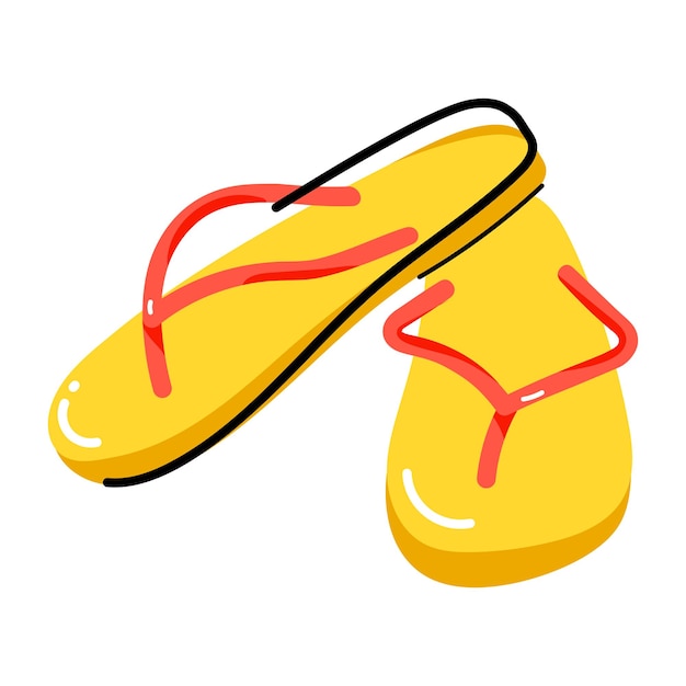 Download flat sticker of flip flops