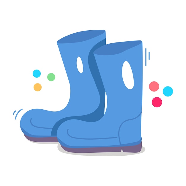 Download flat sticker of gardening boots