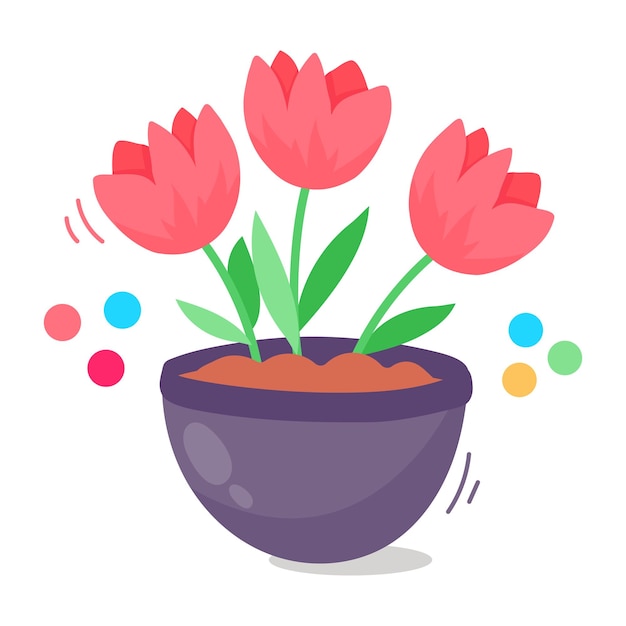 Download flat sticker icon of plant