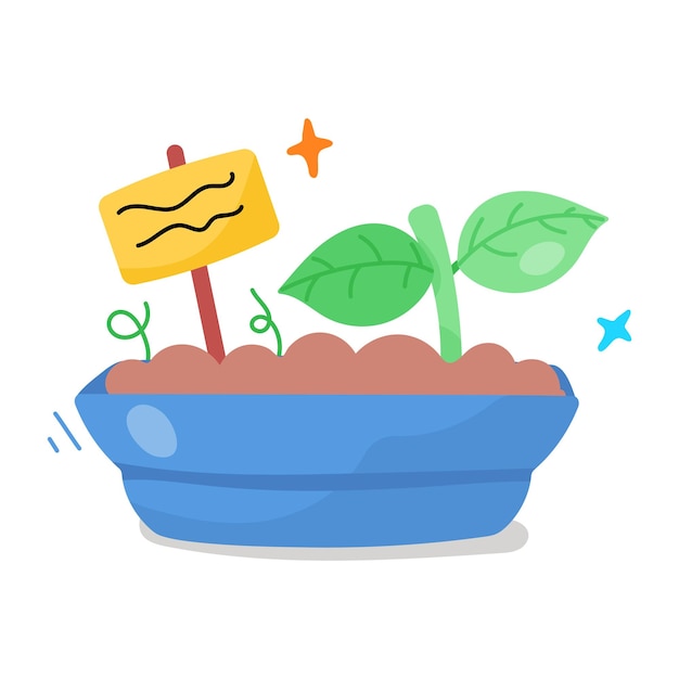 Download flat sticker icon of plant