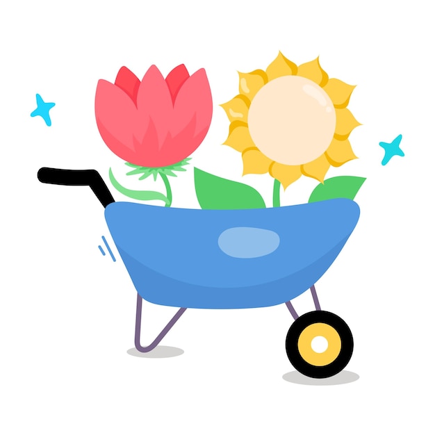 Vector download flat sticker icon of plant