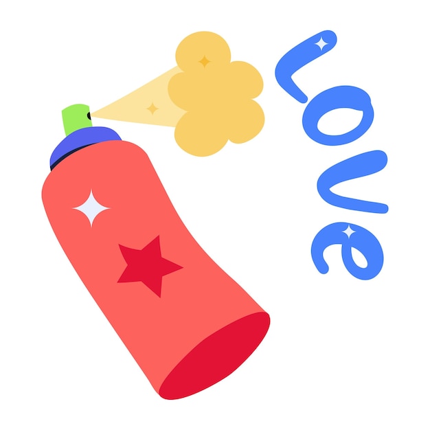 Download flat sticker of party spray