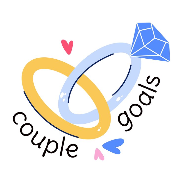 Vector download flat sticker of wedding rings