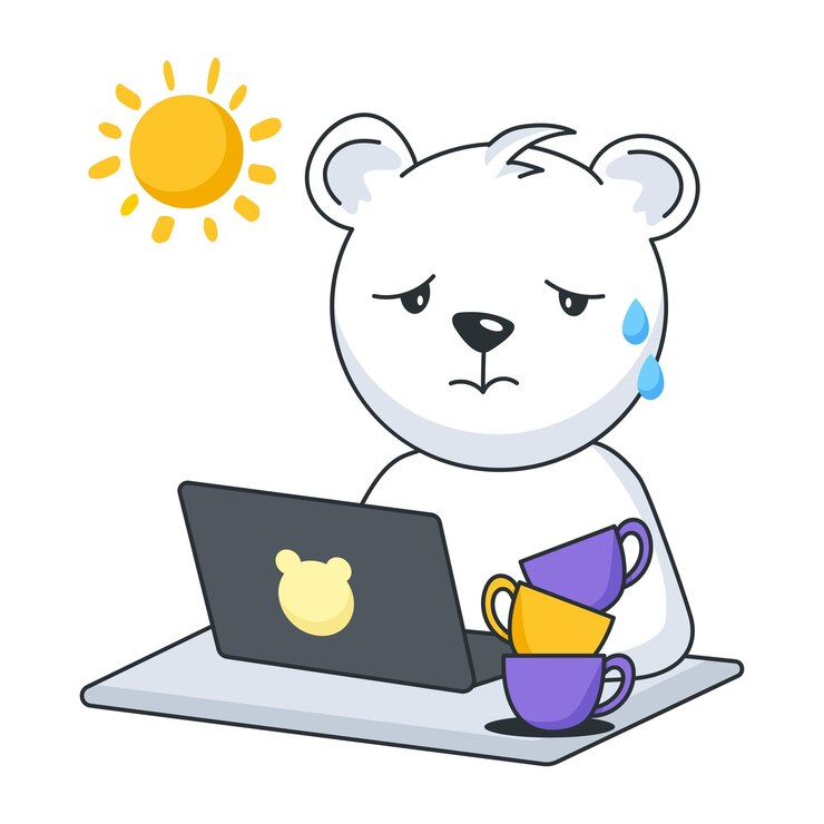 Vector download flat sticker of work fatigue