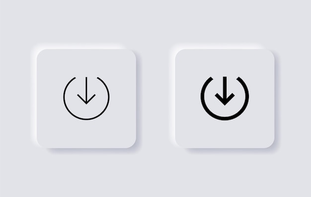 다운로드 아이콘 화살표 아래로 기호 Neumorphism Neumorphic Ui에서 아이콘 다운로드