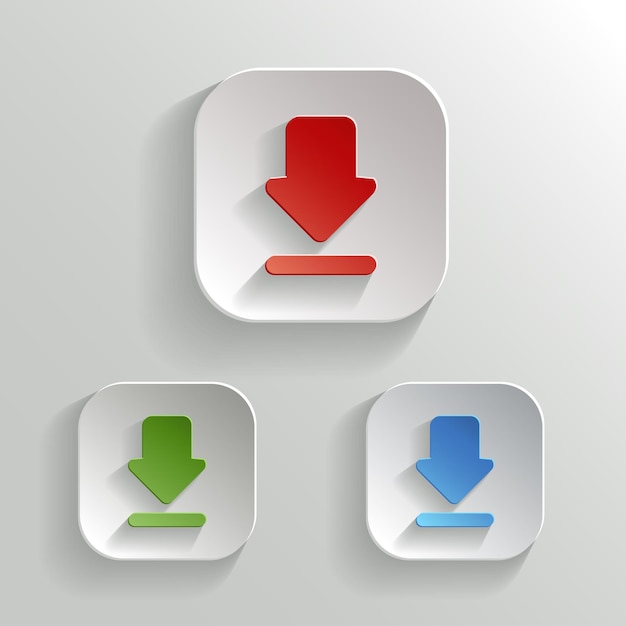 Download icon vector app buttons color set