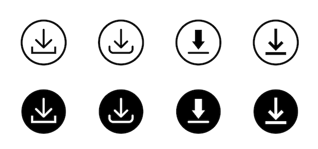 Download-icone bestanden Software download-icone Web-icone set Iconen collectie Vector illustratie