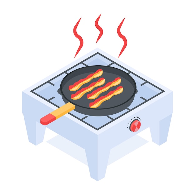 Download isometric icon of cooking stove