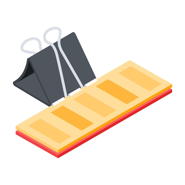 Vector download isometric icon of paper binder