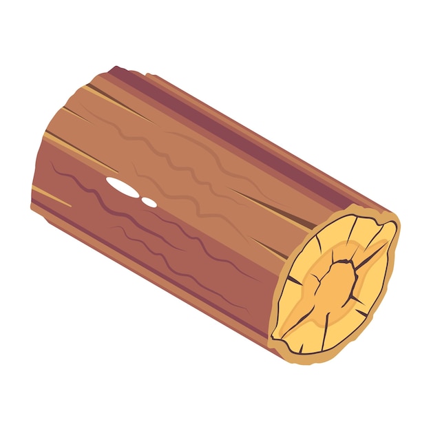 Vector download isometric icon of wood log