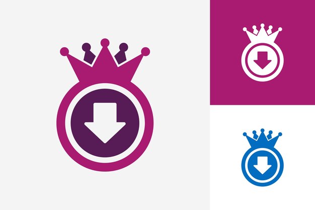 Scarica king logo template design vector, emblem, design concept, creative symbol, icon