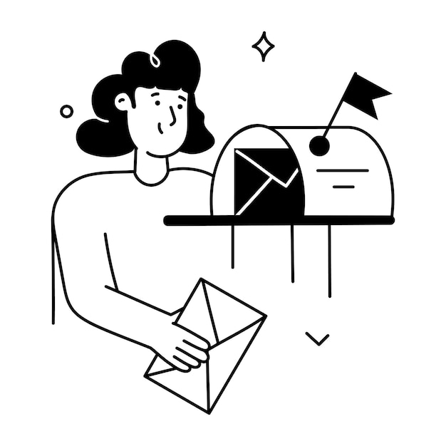 Download the latest glyph illustration of sending mail