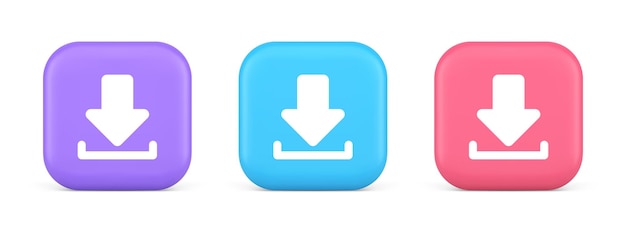Download naar beneden pijl cyberspace informatie opslag knop internet bestand browsen 3d icoon