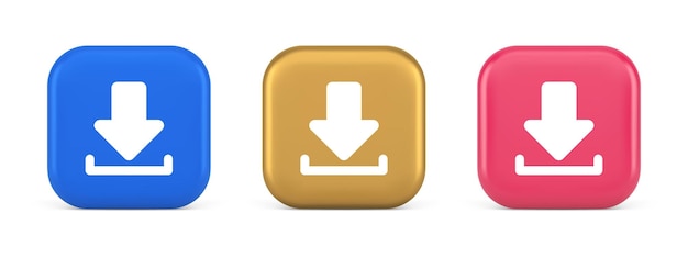 Download naar beneden pijl cyberspace informatie opslag knop internet bestand browsen 3D realistische iconen