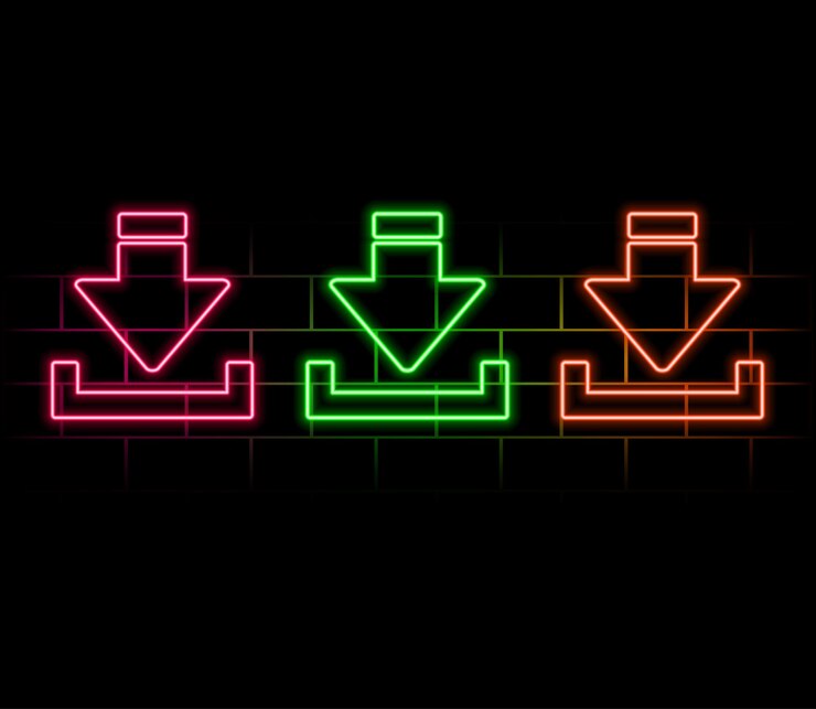Vector download neon text vector design template download neon sign light banner design element colorful modern design trend night bright advertising bright sign vector illustration2