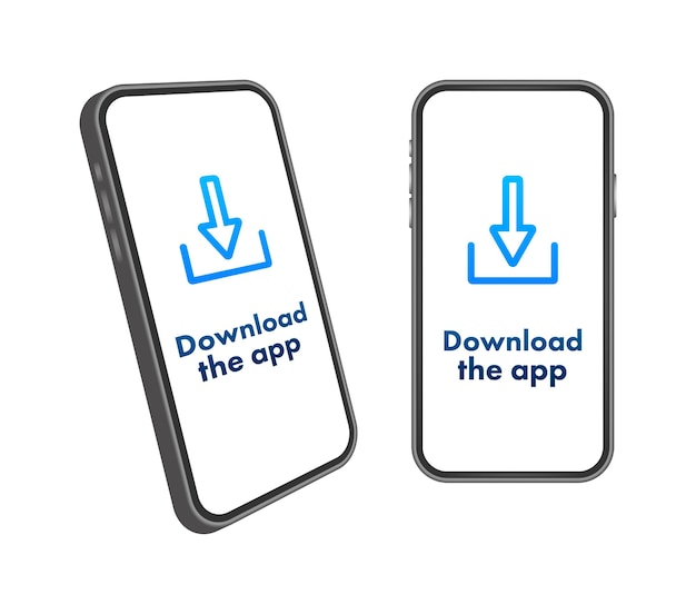 Vector download pagina van de mobiele app leeg scherm smartphone voor je app download app