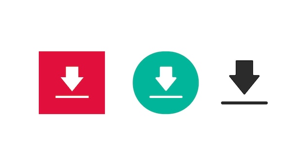 Download pictogram knop pijl element of upload rood groen zwart vierkant cirkel ui element ontwerp