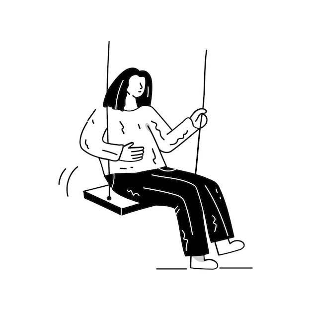 Download premium hand drawn illustration of swing