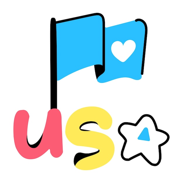 Download premium sticker van de Amerikaanse vlag