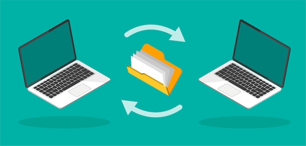 Download process. uploading files to internet or computer. file transfer concept