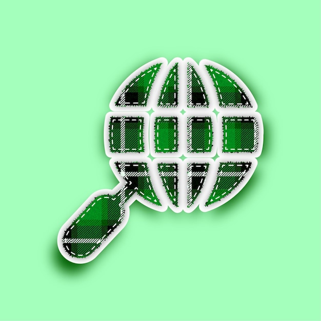 Download Seamless Embossed Green Pattern Vector Global Search Icon met bewerkbare achtergrond