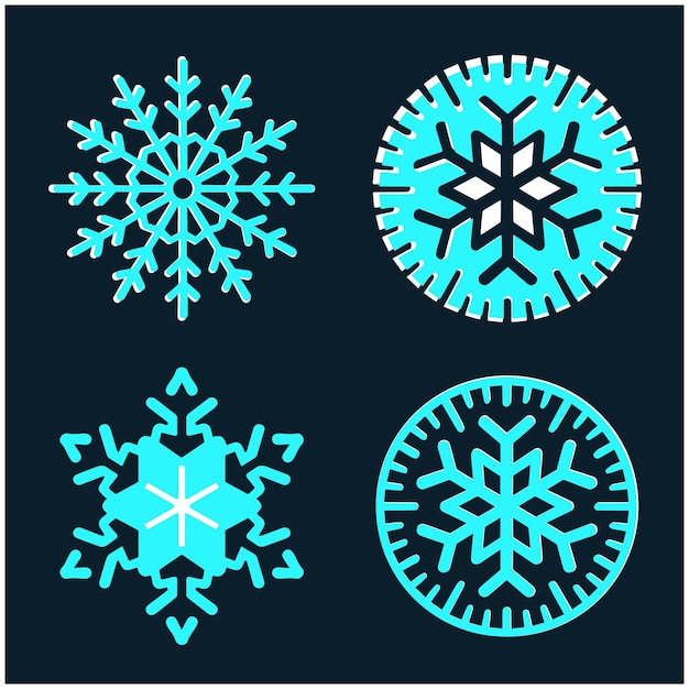 Vector download snowflake winter set isolated icon design vector illustrator