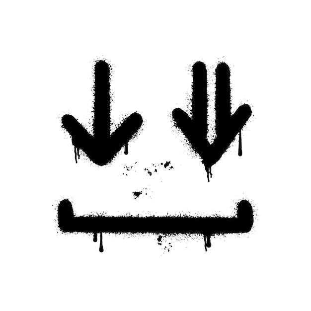 Vector download symbol sprayed in graffiti style