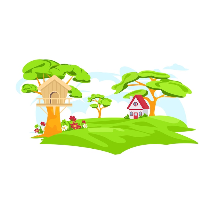 Vector download this beautiful flat illustration of a hill station