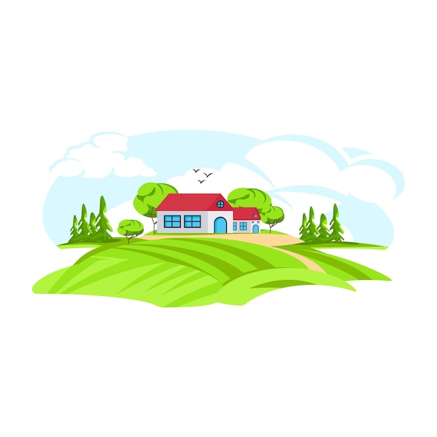 Vector download this beautiful flat illustration of a hill station