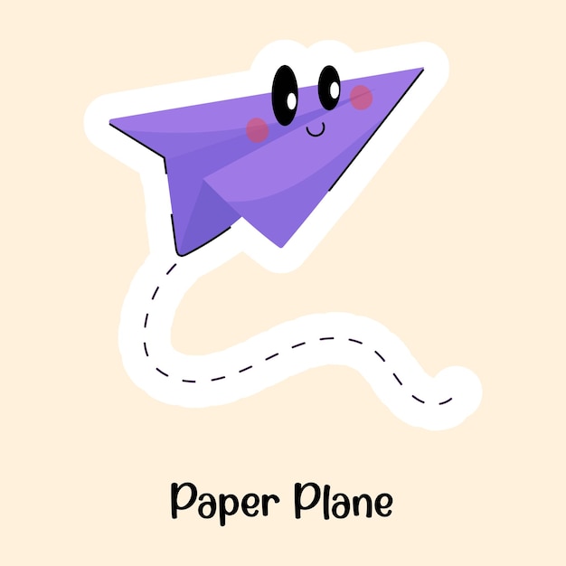 Download this cute flat sticker of paper plane