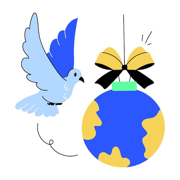 Vettore scarica questo doodle mini illustrazione della pace mondiale