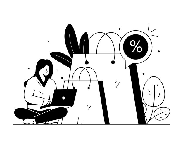 download this editable vector of shopping discount