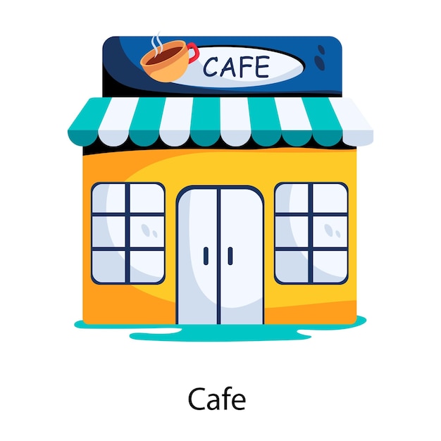 Download this flat icon of a cafe