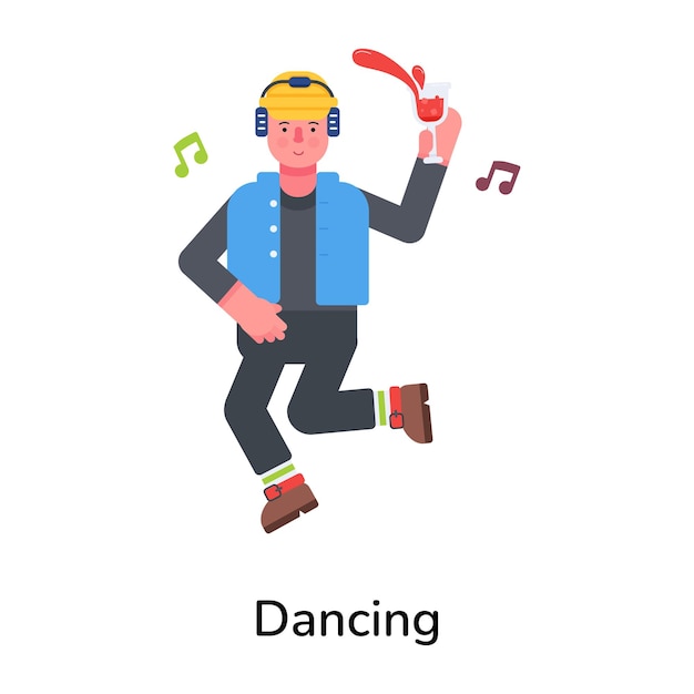 Download this flat icon of dancing man