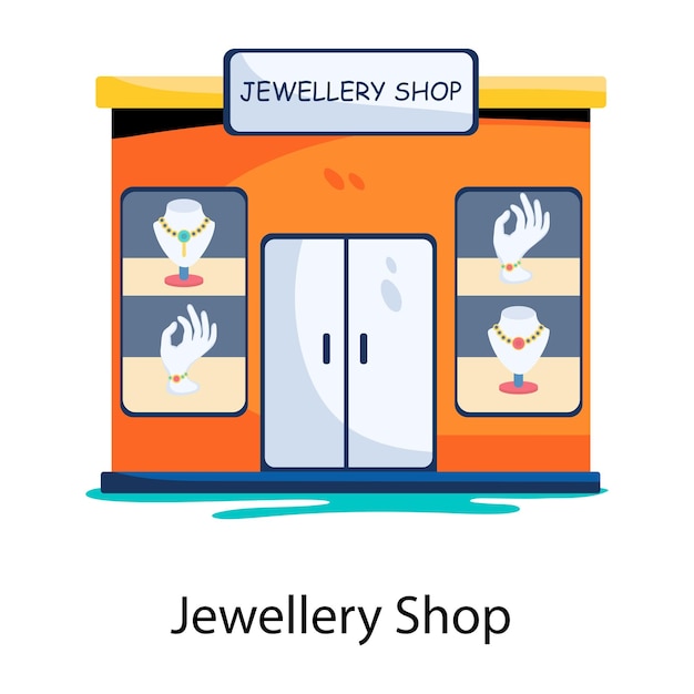 Vector download this flat icon of a jewellery shop