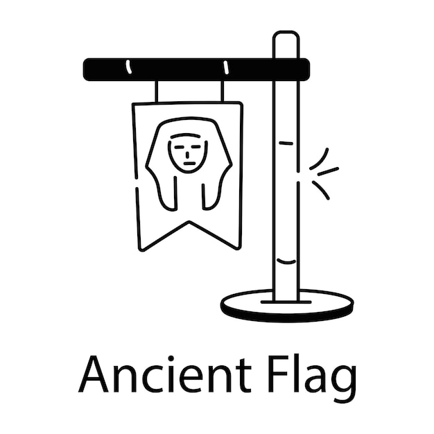 Download this linear icon of ancient flag