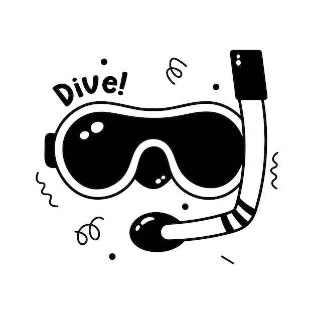 Vector download this premium hand drawn vector of scuba mask in modern style