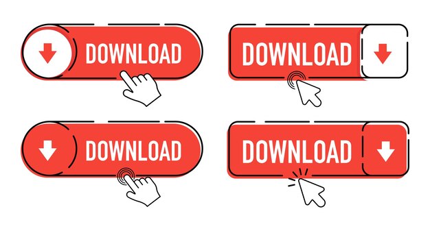 DOWNLOAD vector knop Verzameling van DOWNLOAD formuliersjablonen voor websites in platte stijl Vector illustratie