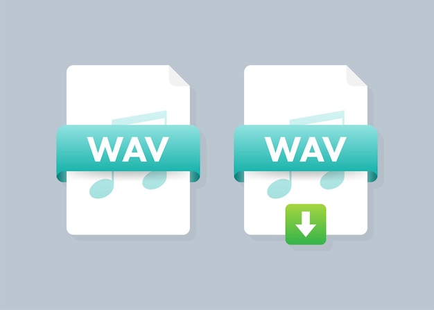 Кнопка загрузки WAV на экране ноутбука Загрузка концепции документа