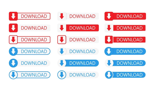 フラットで web ボタン セット ui をダウンロードします。