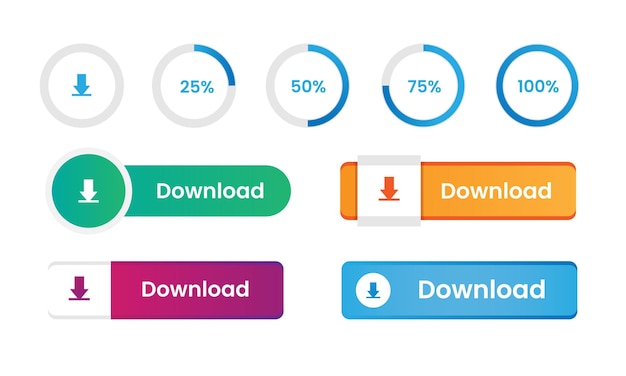 Vector downloadknoppen worden geladen