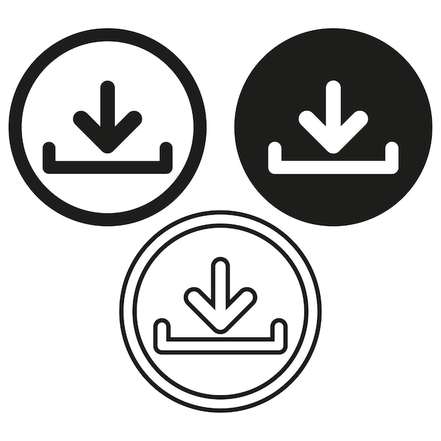 Downloadpictogram in cirkelreeks Vectorillustratie EPS 10 Stockbeeld