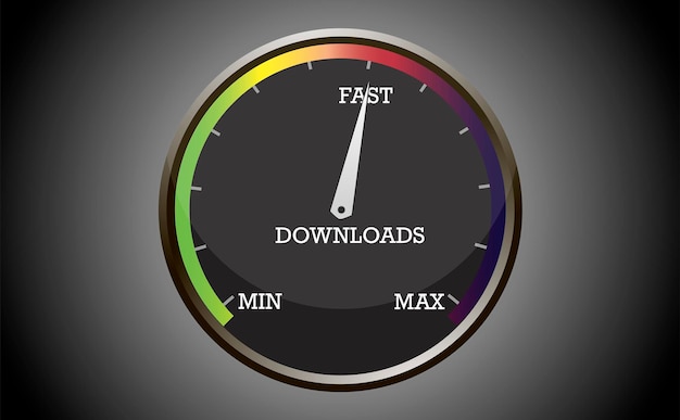 Vector downloads risk indicator icon concept of mood stage high risk symbol from low medium to high with fast range multicolored scale with an indicator on a black gradient background vector illustration