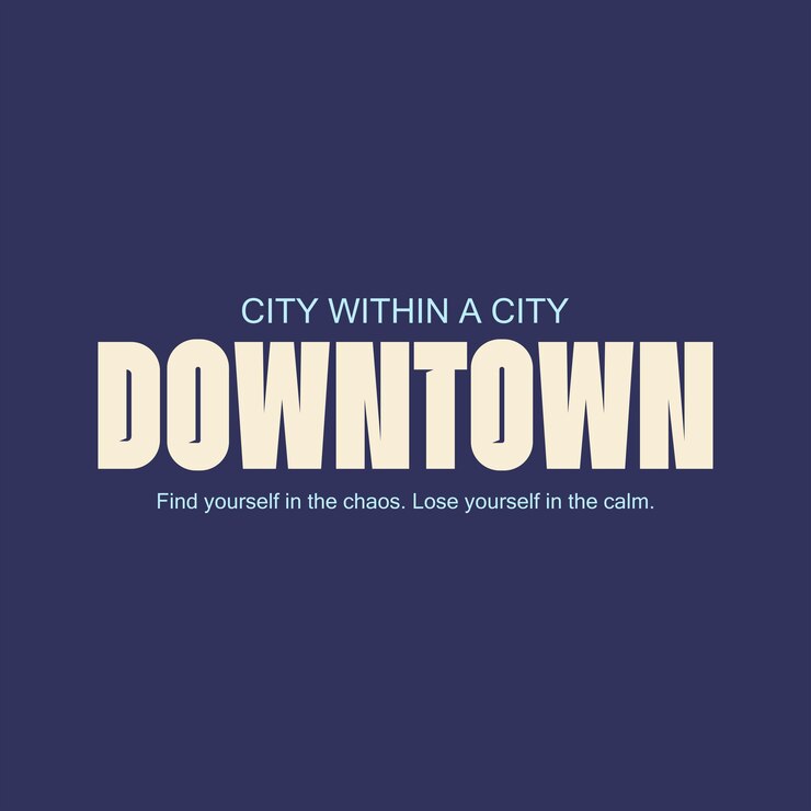 Vector downtown city within a city