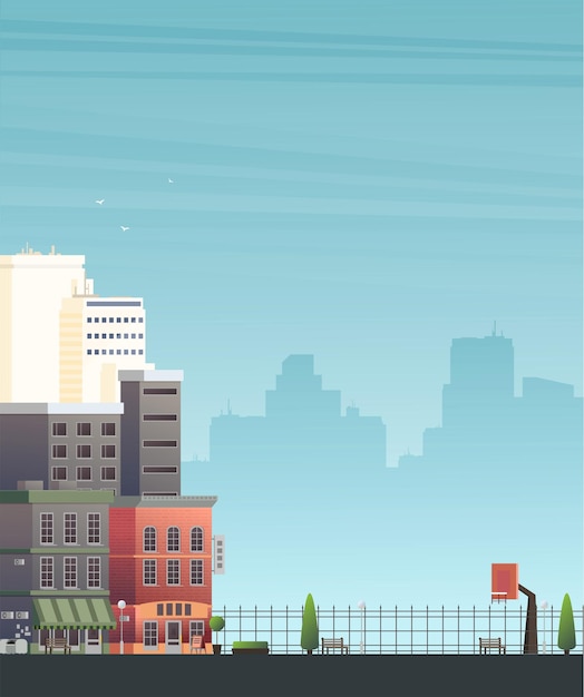 Vector downtown vector illustration isolated on background