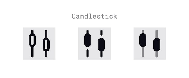 Downtrend Candlestick Icons Sheet