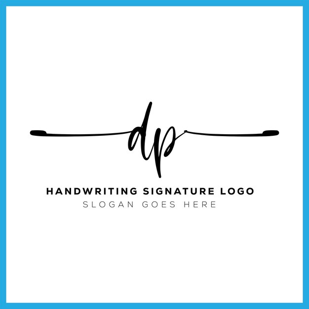 Vector dp handwriting signature logo design dp letter real estate beauty photography letter logo