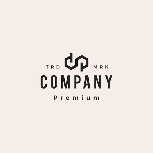 Dp letter mark infinity monogram hipster vintage logo icon illustration